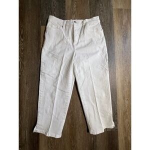 Gloria Vanderbilt Amanda Crop Jeans Women 6 White Good High Rise Tapered Studded
